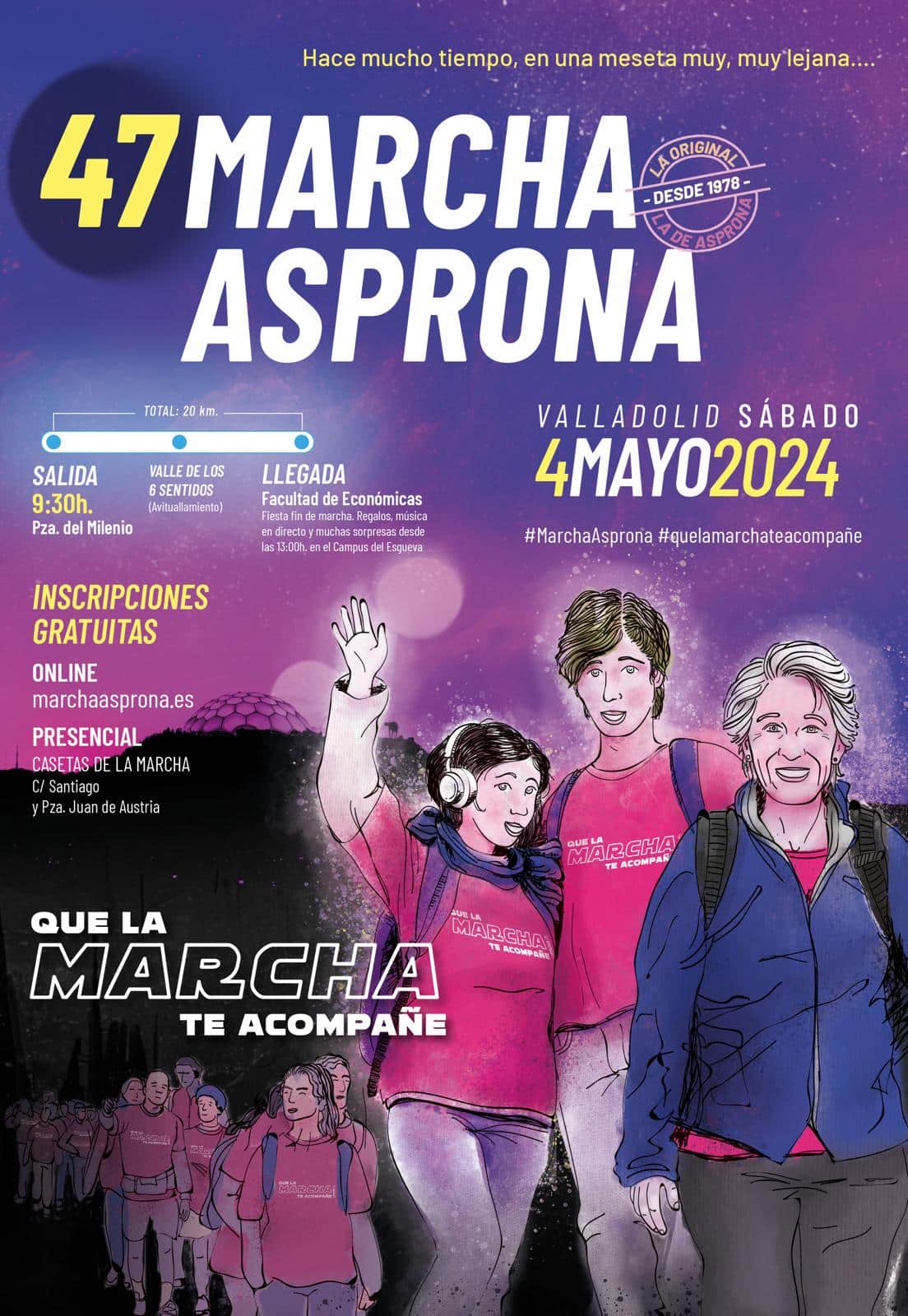cartel de la 47ª edicion de la marcha asprona en valladolid